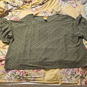 Ruby Rd. Sage Green Textured Blouse